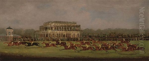 Panoramic View Of British Horse Racing, The Race For The St. Leger Stakes, Doncaster 1829 - view 1