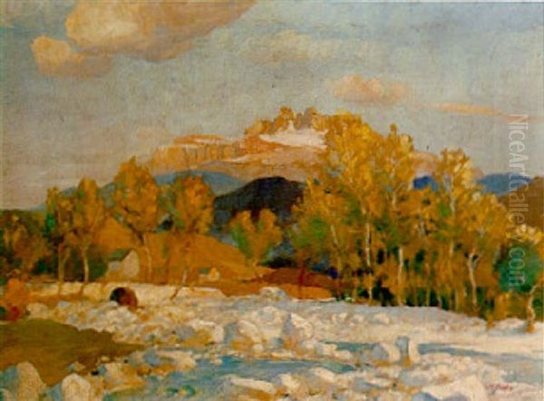 River Landscape With Castle In The Distance - view 1