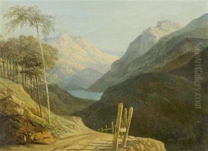 Weite Berglandschaft Mit Einem Weg Im Vordergrund Weite Berglandschaft Mit Einem Weg Im Vordergrund