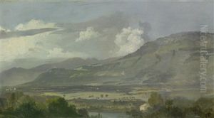 Alpine Landscape Near Geneva With A View Of Les Voirons by Wolfgang Adam Toepffer