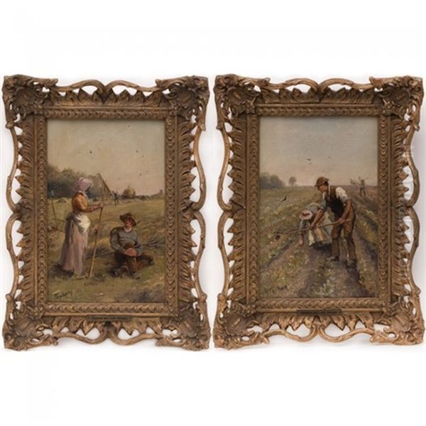 Two Farm Scenes With Figures - view 1