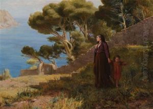 Mother And Child by Frank William Warwick Topham