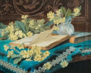 Still Life With A Book And Flowers