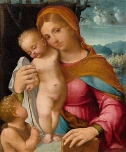 Madonna With Christ And John by Francesco di Marco India Torbido