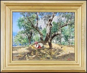 Girl Sorting Truffles by Angiolo Torchi