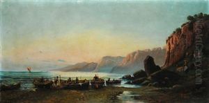 Paesaggio Costiero Con Pescatori Paesaggio Costiero Con Pescatori