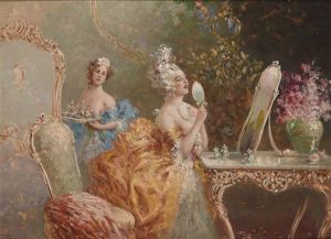 Eine Dame Bei Der Morgentoilette