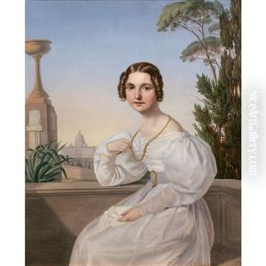 Jeune Fille Sur Une Terrasse A Rome