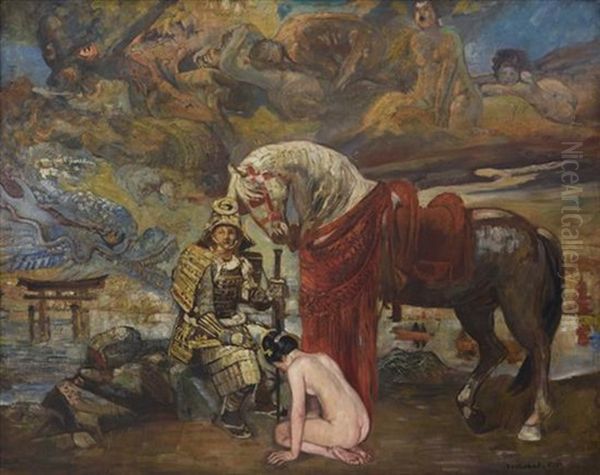 Woman Kneeling Before Soldier - view 1