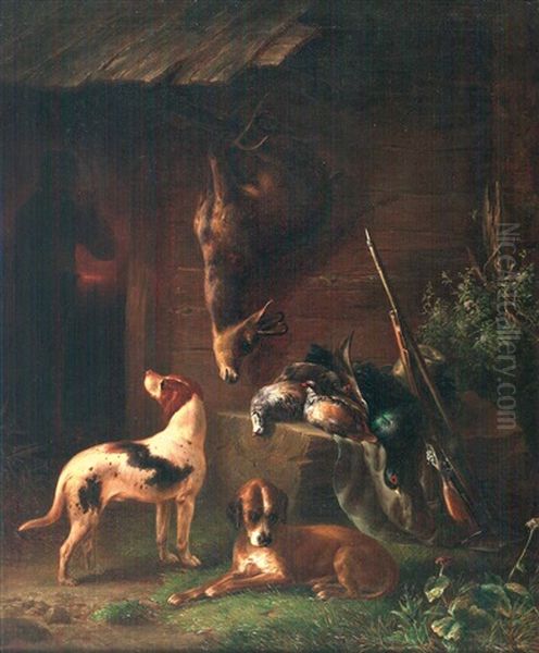 Stillleben Mit Jagdbeute An Einer Hutte - view 1