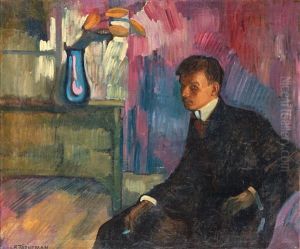 Sjalvportratt Med Cigarett (self-portrait With Cigarette) by Axel Toerneman