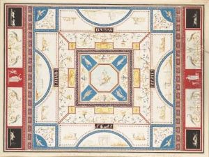 A Design For A Ceiling With Jupiter In The Centre, Surrounded Bygrotesques And Four Views Of Antique Monuments by Vincenzo Brenna