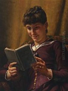 Young Girl With A Book by Wenzel Ulrik Tornoe