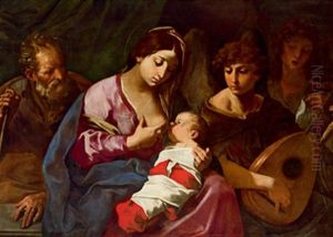 Die Heilige Familie Mit Zwei Musizierenden Engeln, La Sacra Famiglia Con Due Angeli Musicanti Die Heilige Familie Mit Zwei Musizierenden Engeln, La Sacra Famiglia Con Due Angeli Musicanti