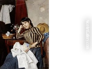 A Venetian Seamstress by Giulio Del Torre