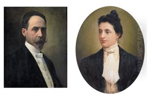 Ritratto Maschile (+ Ritratto Femminile, Lrgr, Oval; 2 Works)