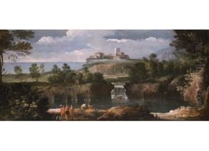 Sudliche Landschaft Mit Burgberg, Blick Auf Das Meer Und Personenstaffage by Bartolomeo Torreggiani
