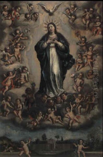 Virgen Pursma Rodeada De Angeles - view 1