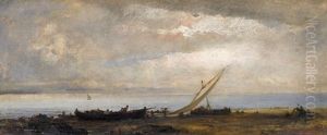 Strandpartie Mit Fischerbooten by Francisco Torrescassana