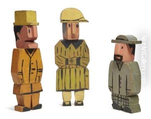 Personnages (una Figura Femenina Y Dos Masculinas)