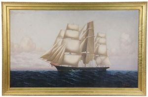 Ship's Portrait Of Extreme Clipper Ship "sunny South" by Charles Torrey