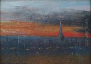 City Rooftop Sunset by George Burroughs Torrey