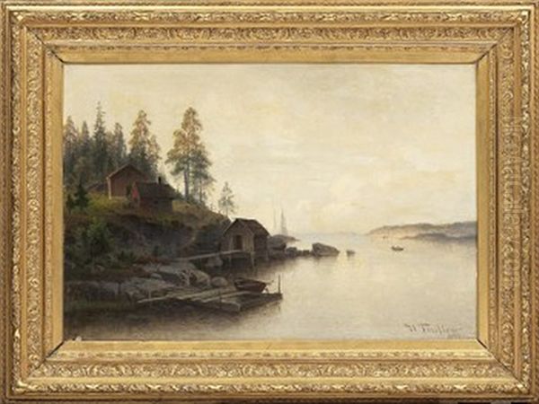 Kustlandskap Med Figurer Och Stugor - view 1
