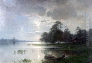 Mansken Over Insjolandskap by Harald (Sten H.) Torsslow