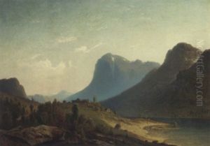 A Farmstead By A Norwegian Fjord by Harald (Sten H.) Torsslow
