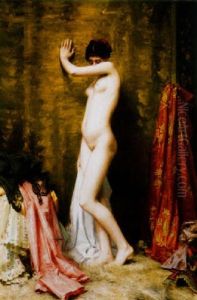 Parizsi Modell A Festo Mutermeben (parisian Model In The Painter's Studio) by Victor Tortez