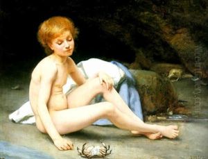 A Young Boy With A Crab by Victor Tortez