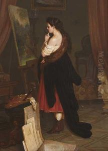 Portrait Of Laura Redden Searing In The Studio by Michael George Brennan