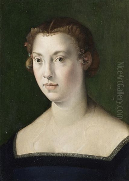 Portrait Of A Lady, Bust-length, In Black Costume - view 1