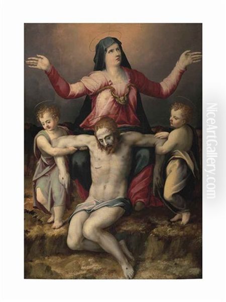 The Pieta With Two Angels - view 1