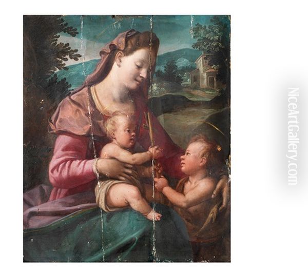 Vierge A L"enfant Avec Saint Jean-baptiste Dans Un Paysage - view 1