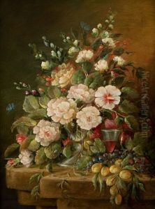 Still Life With Flowers by Martine Adriane Marie van Toulon