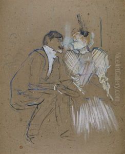 Lucien Guitry Et Jeanne Granier by Henri De Toulouse-Lautrec
