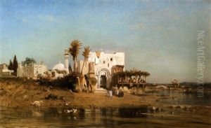 Cafe Au Bord Du Bosphore by Charles Emile de Tournemine