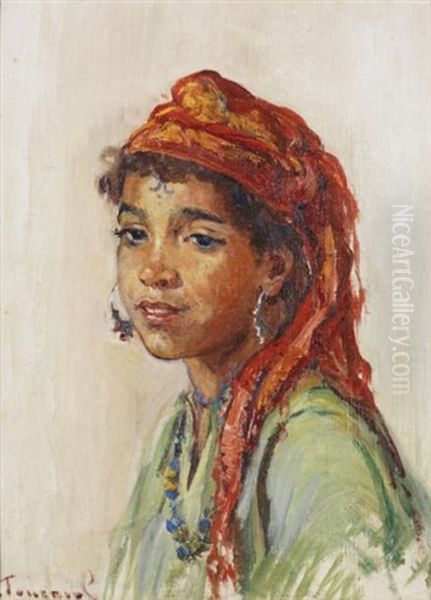 Jeune Bedouine Au Foulard Rouge - view 1