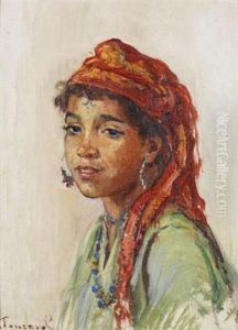 Jeune Bedouine Au Foulard Rouge