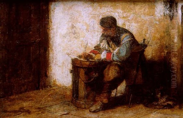 Soldado Escribiendo Una Carta Sobre Tambor - view 1