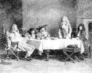 The End Of An Evening At A Dining Room Table by Alfred Holst Tourrier