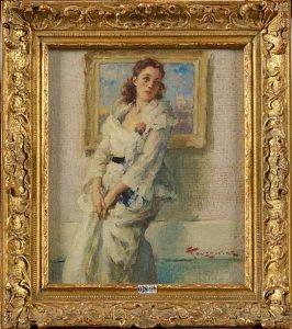 Elegante Dans Un Interieur by Fernand Toussaint