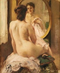 Nu De Dos Se Mirant by Fernand Toussaint