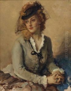 Jeune Femme En Gris Et Jeune Femme En Vert by Fernand Toussaint