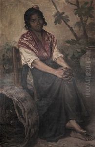 Gitana Con Mantoncillo Rojo by Jose Tova Villalba