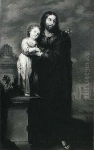 Saint Joseph And The Christ Child by Miguel Alonso De Tovar
