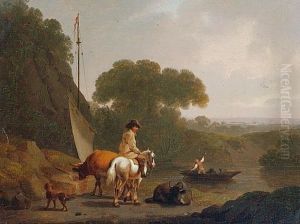 Waiting For The Ferry by Charles Towne the Younger
