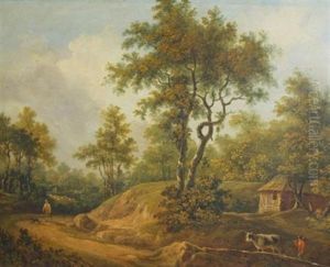 Country Landscape With Figures On A Winding Path
