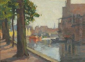 Trees Along A Canal by Charles Pickering Townsley